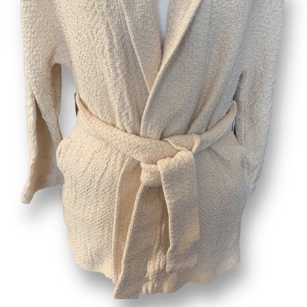 Massimo Dutti Linen Blend Textured Belted Cardigan Sweater Small Knit Minimalist - Picture 7 of 11